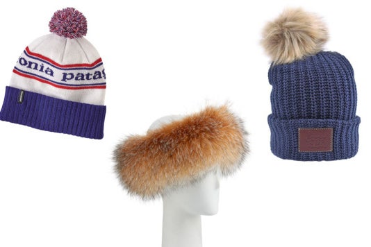 Pom beanie, fur headband, beanie.